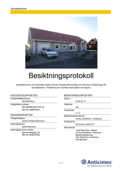 Besiktningsprotokoll - Svensk Fastighetsförmedling