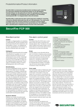 Produktblad brandlarmcentral SecuriFire 500