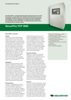 Produktblad brandlarmcentral SecuriFire 3000