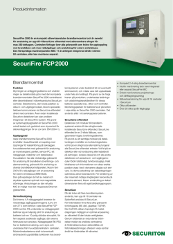 Produktblad brandlarmcentral SecuriFire 2000