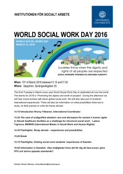 World Social Work day 2016 poster - Institutionen för socialt arbete