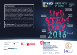 11th MARCH 2016 EUROPE UNITED BY SCIENCE