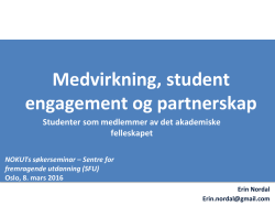 Medvirkning, student engagement og partnerskap