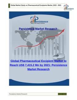 Global Market Study on Pharmaceutical Excipients Market, 2015 - 2021