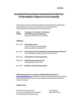 NEPSY -verkostotapaaminen - Suomen nuorisopsykiatrinen