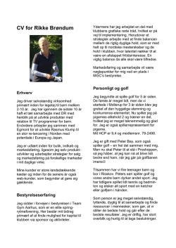 CV for Rikke Brøndum - Mollerup Golf Club
