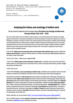 Analysing the history and sociology of welfare work