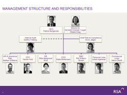 Management structure and responsibilities