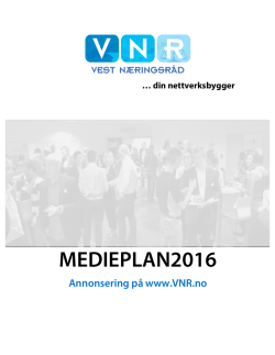 Medieplan VNR.no - Vest Næringsråd