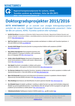 Doktorgradsprosjekter 2015/2016