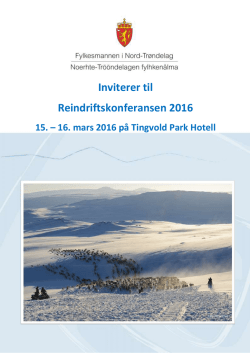 Inviterer til Reindriftskonferansen 2016