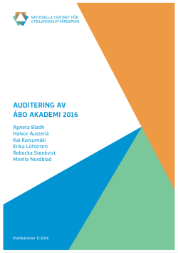 Auditering Av Åbo AkAdemi 2016