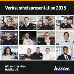 Verksamhets presentation 2015 - Bilia