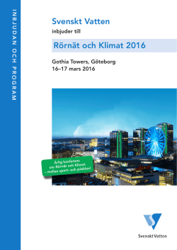 Svenskt Vatten Rörnät och Klimat 2016