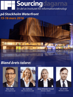 på Stockholm Waterfront 15-16 mars 2016 Bland årets talare
