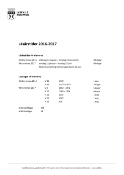 Läsårstider 2016-2017