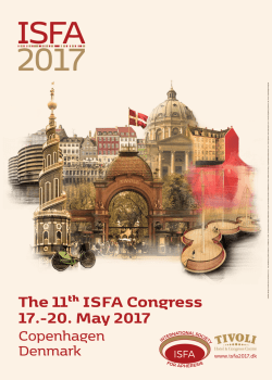The 11th ISFA Congress 17.-20. May 2017