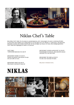 Niklas Chef `s Table