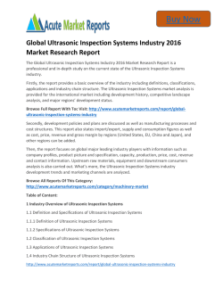 Global Ultrasonic Inspection Systems 2016 to 2022 Size,Trends and Forecasts:Acute Market Reports