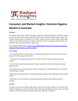 Australia Feminine Hygiene Market Size, Growth, Trends & Forecast Report : Radiant Insights, Inc