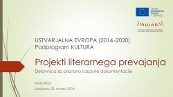 Projekti literarnega prevajanja – predstavitev