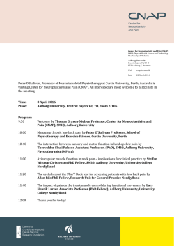 Program for Professor O´Sullivan´s visit