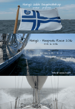 Hangö – Haapsalu Race 2016 Hangö Udds Segelsällskap