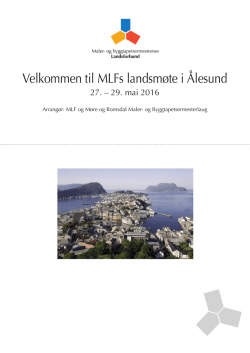 Velkommen til MLFs landsmøte i Ålesund