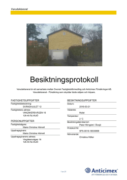 Varudeklarerat besiktning - Svensk Fastighetsförmedling