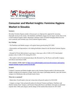 New Market Report - Slovakia Feminine Hygiene Market Research, Size And Segments: Radiant Insights, Inc