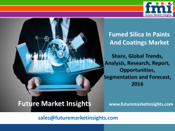Learn details of the Advances in Fumed Silica In Paints And Coatings Market Forecast and Segments, 2016-2026