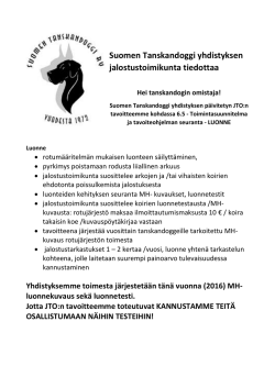 Suomen Tanskandoggi yhdistyksen jalostustoimikunta tiedottaa