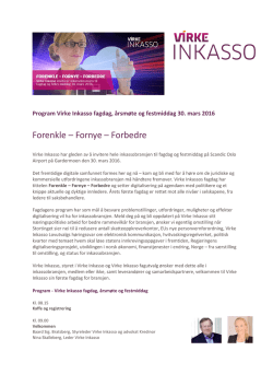 Program for Virke Inkasso fagdag 30.3.2016