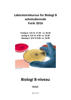 Biologi B - 1.-3. april 2016