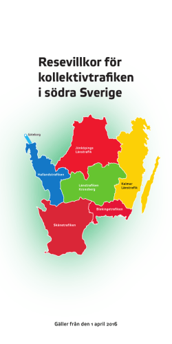 Resevillkor för kollektivtrafiken i södra Sverige
