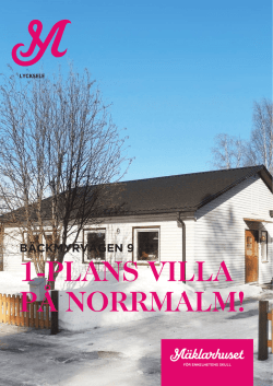 1-plans villa på norrmalm!