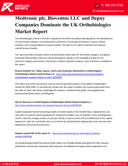 Medtronic plc, Bioventus LLC and Depuy Companies Dominate the UK Orthobiologics Market Report