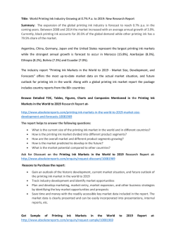 World Printing Ink Industry In Depth Analysis and Forcasts 