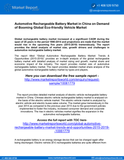 MRW Automotive Rechargeable Battery Market