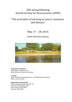 XXX Annual Meeting Danish Society for Neuroscience