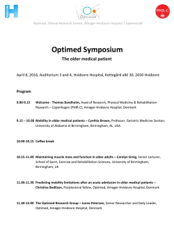 Optimed Symposium The older medical patient