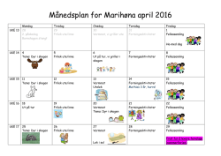 Månedsplan for Marihøna april 2016