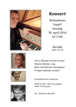 Plakat-Konsert Netlandsnes 30.4.2016