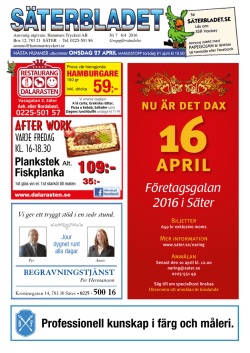 Säterbladet nr 7. 6/4 -16