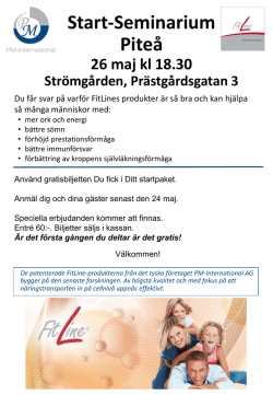 26 maj kl.18.30 i Piteå, info och anmälan till 070-3571403