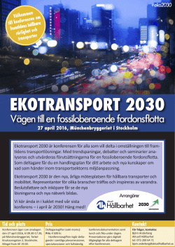 Program för Ekotransport 2030 i pdf