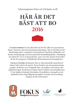 HÄR ÄR DET BÄST ATT BO 2016