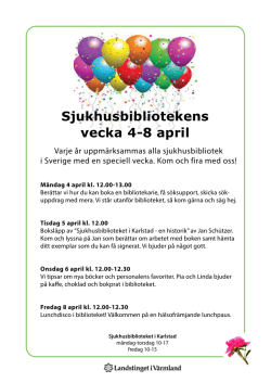 Program för Sjukhusbiblioteket i Karlstad