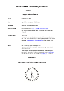 Inbjudan Truppträffen 2016 Eskilstuna