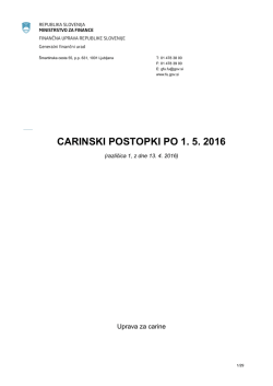 carinski postopki po 1. 5. 2016 - Finančna uprava Republike Slovenije